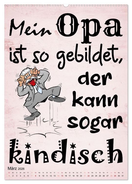 Produktbild: Opa ist der Coolste (Wandkalender 2026 DIN A2 hoch), CALVENDO Monatskalender