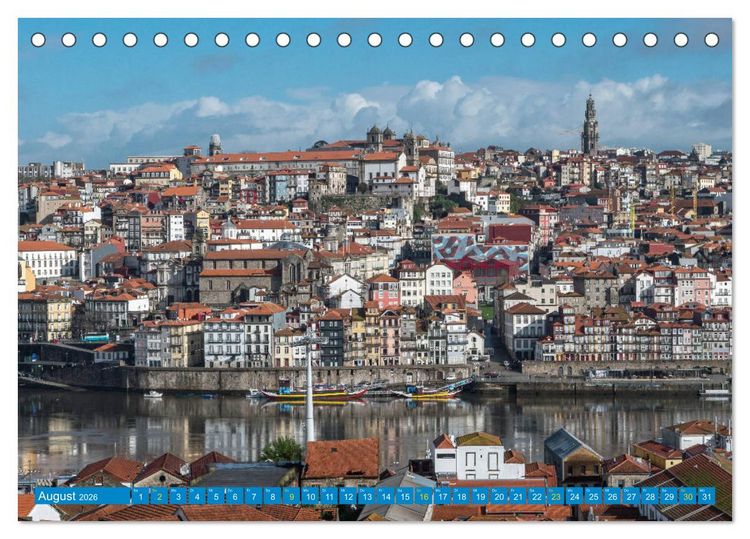 Produktbild: Porto & das Douro-Tal (Tischkalender 2026 DIN A5 quer), CALVENDO Monatskalender