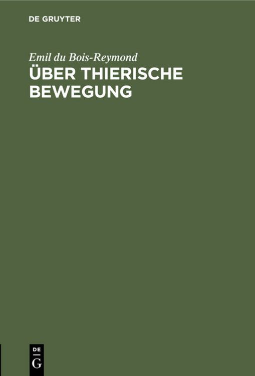 Produktbild: &Uuml;ber thierische Bewegung