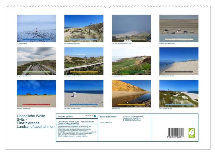 Produktbild: Unendliche Weite Sylts - Faszinierende Landschaftsaufnahmen (hochwertiger Premium Wandkalender 2027 DIN A2 quer), Kunstdruck in Hochglanz