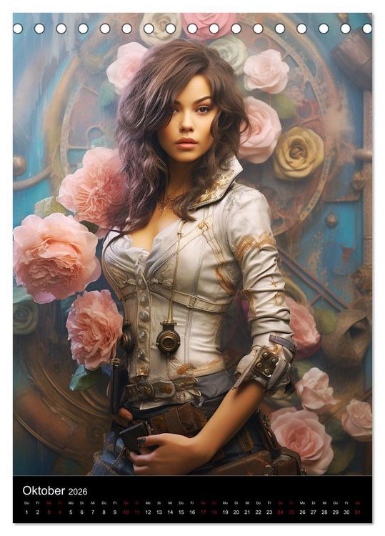 Produktbild: Steampunk. Faszinierend sch&ouml;ne Frauenportraits (Tischkalender 2026 DIN A5 hoch), CALVENDO Monatskalender