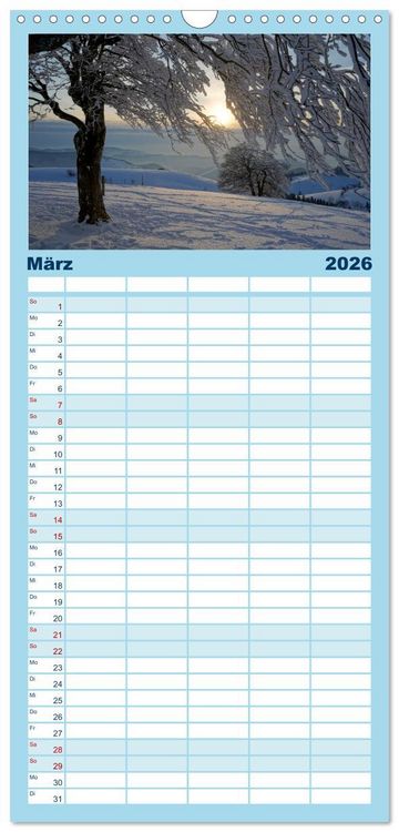 Produktbild: Familienplaner 2026 - Faszination Schwarzwald mit 5 Spalten (Wandkalender, 21 x 45 cm) CALVENDO