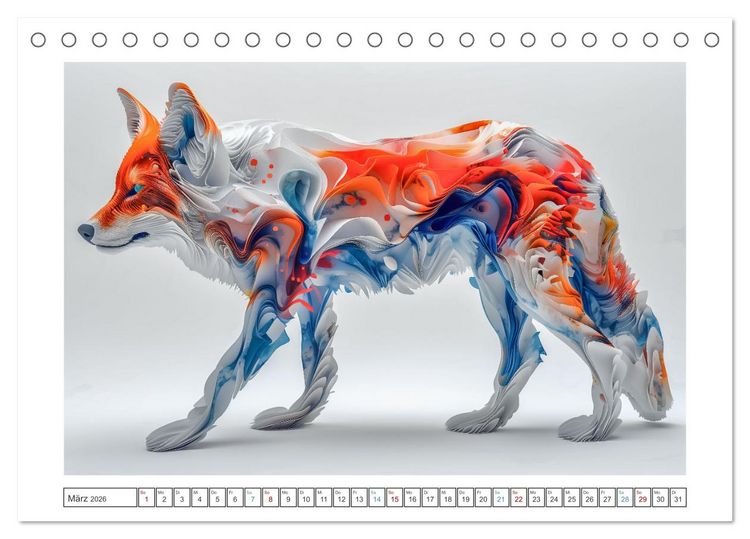Produktbild: Modern Art Animals (Tischkalender 2026 DIN A5 quer), CALVENDO Monatskalender