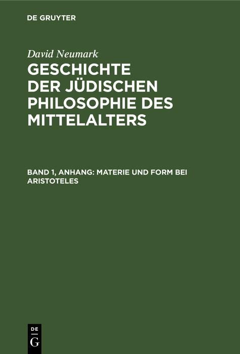 Produktbild: Materie und Form bei Aristoteles