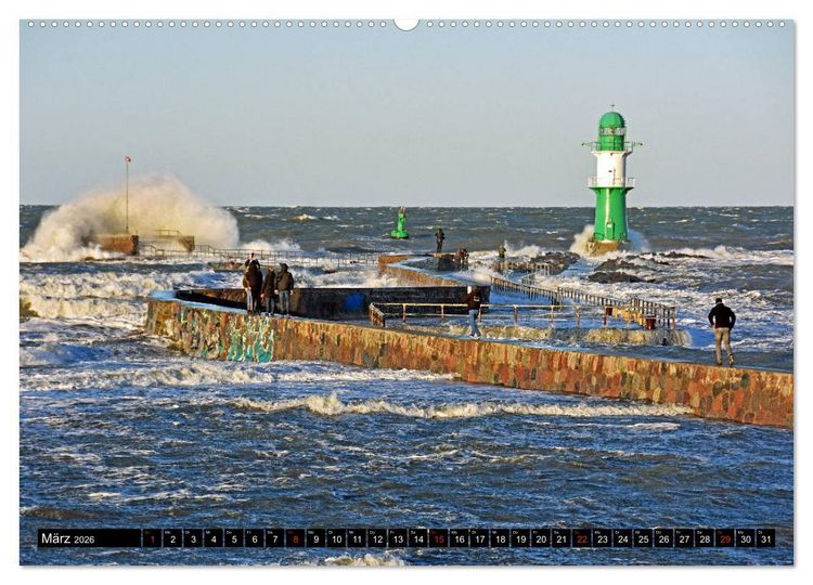 Produktbild: Warnem&uuml;nde und Rostock, Perlen an der Ostsee (Wandkalender 2026 DIN A2 quer), CALVENDO Monatskalender