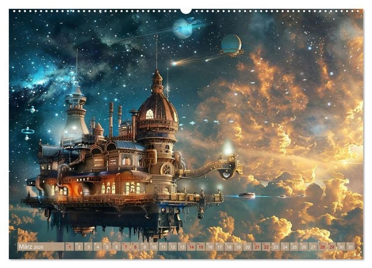 Produktbild: Steampunk im Weltall (Wandkalender 2026 DIN A2 quer), CALVENDO Monatskalender