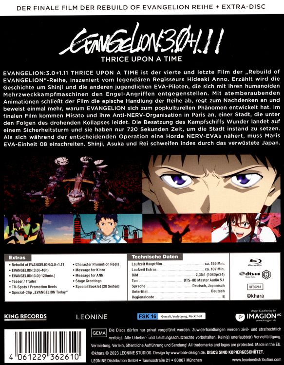 Produktbild: Evangelion: 3.0+1.11 Thrice Upon a Time - Mediabook - Special Edition [2 BRs]