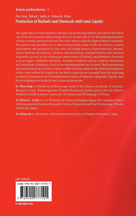Produktbild: Production of Biofuels and Chemicals with Ionic Liquids