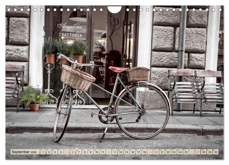 Produktbild: Fahrrad Alltag - Film Noir Style (Wandkalender 2026 DIN A4 quer), CALVENDO Monatskalender