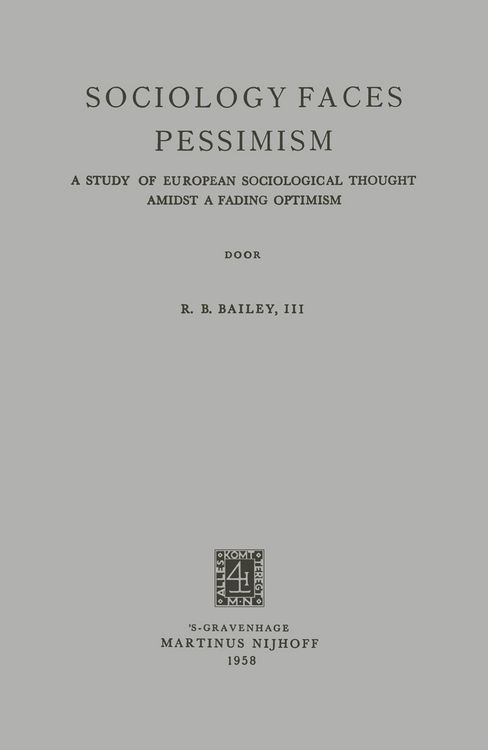 Produktbild: Sociology Faces Pessimism