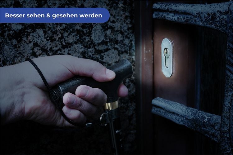 Produktbild: Gehstock faltbar mit LED, 30 x 14 x 3,5 cm