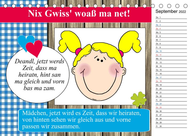 Produktbild: Des is f&uuml;a de Katz! Bairische Schpr&uuml;ch' und Redensart (Tischkalender 2022 DIN A5 quer)