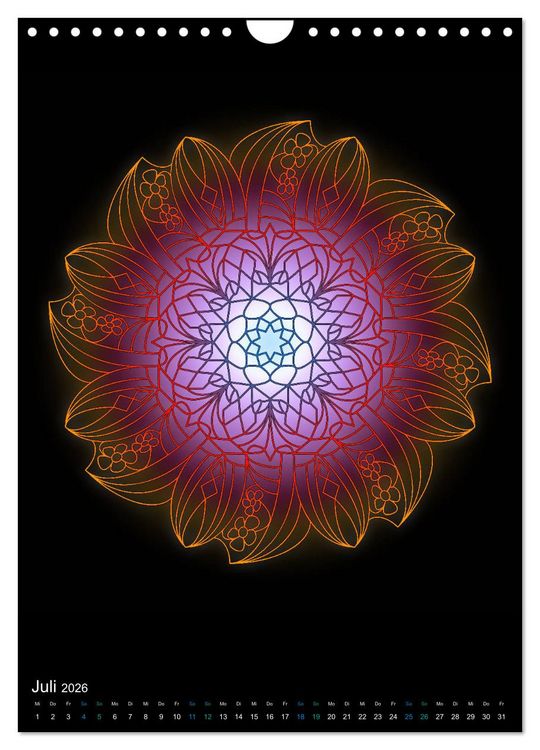 Produktbild: Mandala-Kalender 2026 (Wandkalender 2026 DIN A4 hoch), CALVENDO Monatskalender