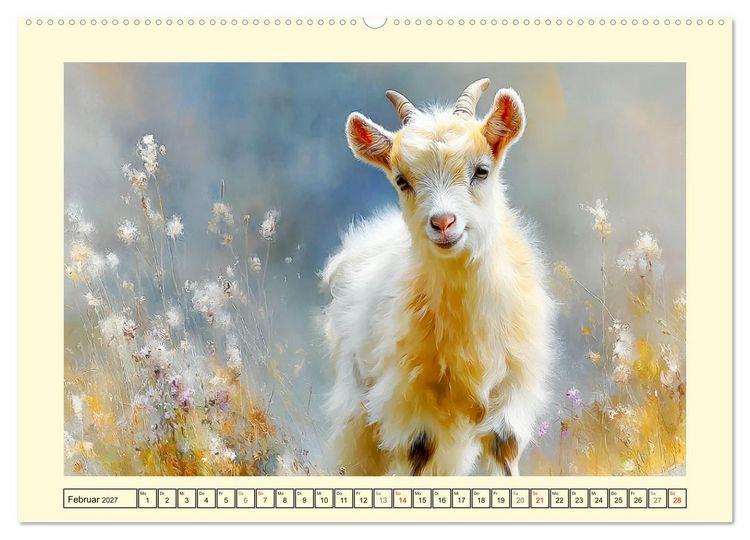 Produktbild: Zwergziegen. Kleine Wirbelwinde im Sonnenschein (hochwertiger Premium Wandkalender 2027 DIN A2 quer), Kunstdruck in Hochglanz