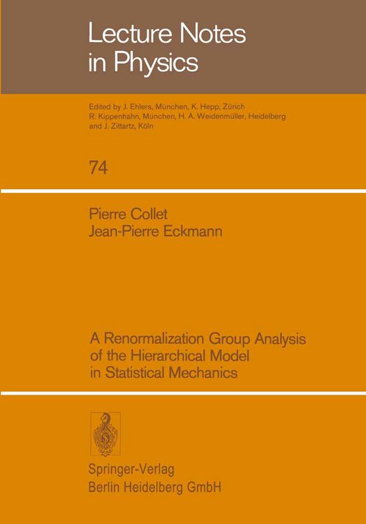 Produktbild: A Renormalization Group Analysis of the Hierarchical Model in Statistical Mechanics