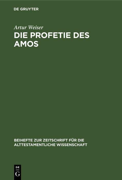 Produktbild: Die Profetie des Amos