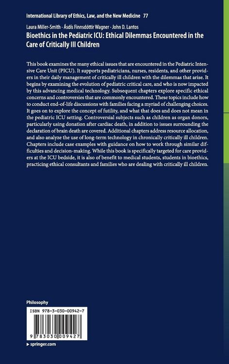 Produktbild: Bioethics in the Pediatric ICU: Ethical Dilemmas Encountered in the Care of Critically Ill Children