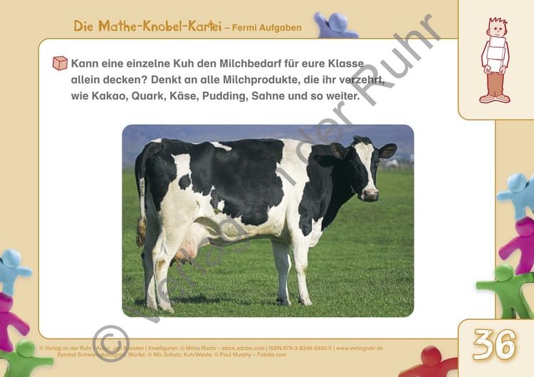 Produktbild: Die Mathe-Knobel-Kartei: Fermi-Aufgaben, Klasse 3-6