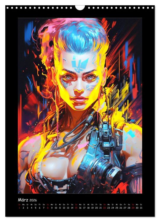 Produktbild: Cyberpunk. Futuristische Heldinnen (Wandkalender 2026 DIN A3 hoch), CALVENDO Monatskalender