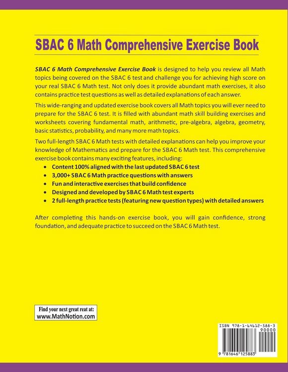 Produktbild: SBAC 6 Math Comprehensive Exercise Book