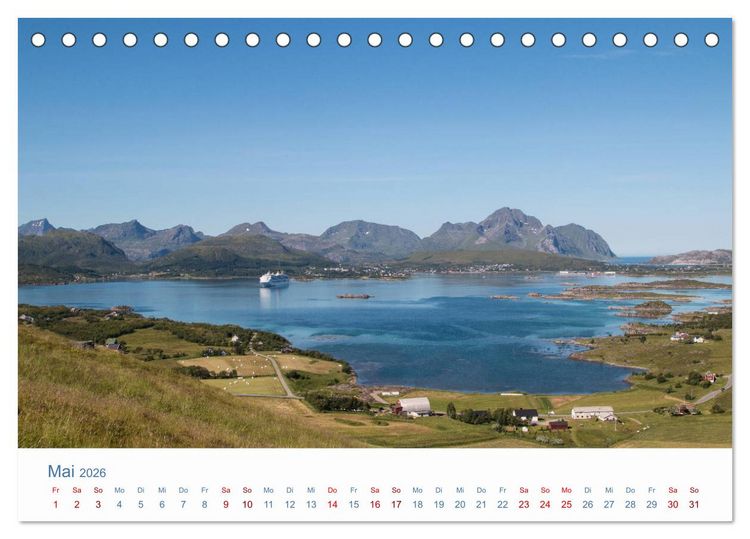 Produktbild: Nordkapp - Norwegens K&uuml;stenlandschaft (Tischkalender 2026 DIN A5 quer), CALVENDO Monatskalender