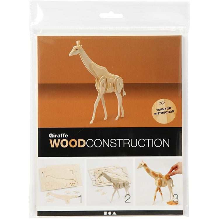 Produktbild: Creativ Company 3D-Figuren zum Zusammensetzen, Giraffe, Gr&ouml;&szlig;e 20x4,2x25 cm, 1 Stk