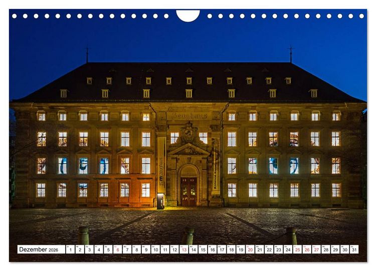 Produktbild: Mannheim bei Nacht - Impressionen aus der Quadratestadt (Wandkalender 2026 DIN A4 quer), CALVENDO Monatskalender