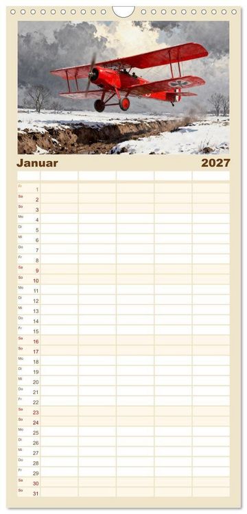 Produktbild: Familienplaner 2027 - N&auml;chster Halt: Flugh&ouml;he mit 5 Spalten (Wandkalender, 21 x 45 cm) CALVENDO