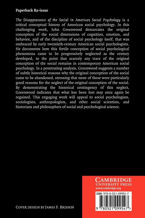Produktbild: The Disappearance of the Social in American Social Psychology