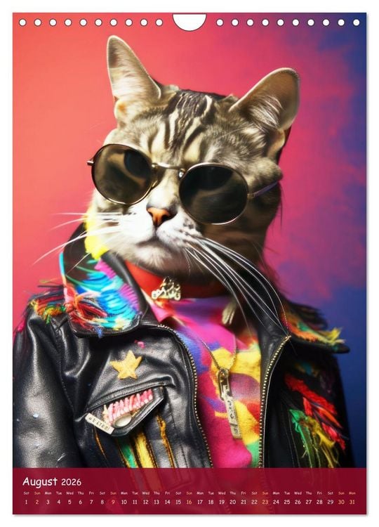 Produktbild: Crazy gangster cats (Wall Calendar 2026 DIN A4 portrait), CALVENDO 12 Month Wall Calendar