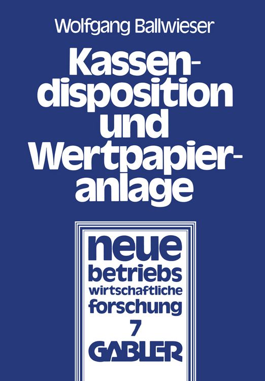 Produktbild: Kassendisposition und Wertpapieranlage