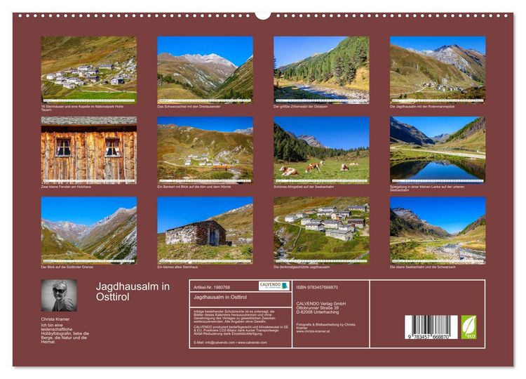Produktbild: Jagdhausalm in Osttirol (hochwertiger Premium Wandkalender 2026 DIN A2 quer), Kunstdruck in Hochglanz