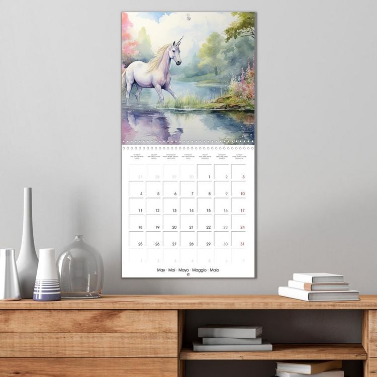Produktbild: Licornes de conte de f&eacute;es (Calendrier mural carr&eacute; 2026 30x30 cm) Calendrier double avec une page pour vos prises de notes