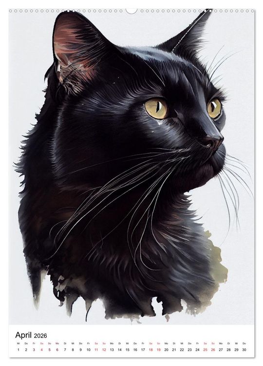 Produktbild: Katzen wie gemalt (Wandkalender 2026 DIN A2 hoch), CALVENDO Monatskalender