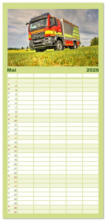 Produktbild: Familienplaner 2026 - Einsatzfahrzeuge 112 mit 5 Spalten (Wandkalender, 21 x 45 cm) CALVENDO