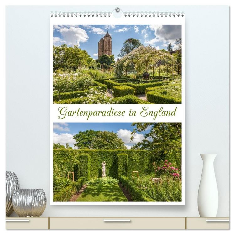Produktbild: Gartenparadiese in England (hochwertiger Premium Wandkalender 2026 DIN A2 hoch), Kunstdruck in Hochglanz