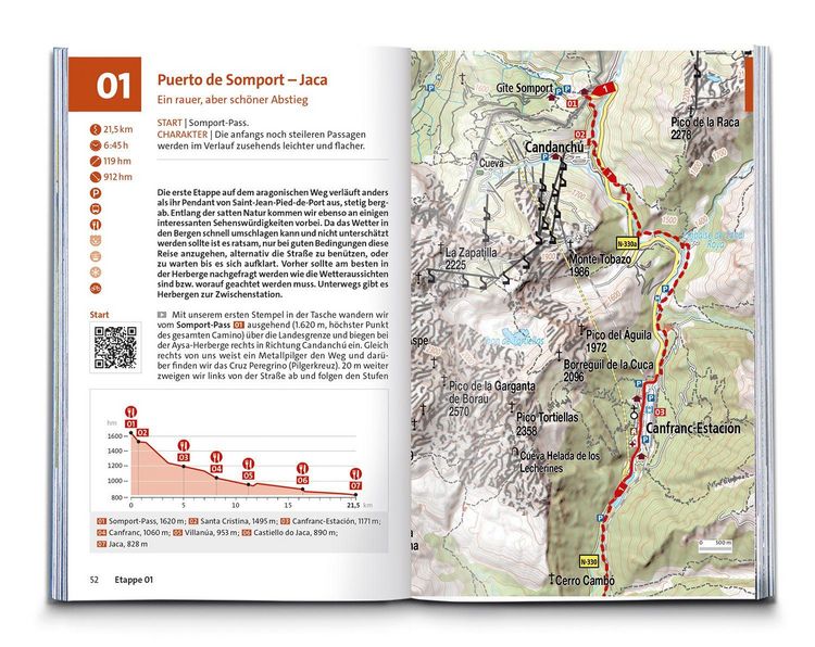 Produktbild: KOMPASS Wanderf&uuml;hrer Jakobsweg Spanien, Camino Franc&eacute;s. Von den Pyren&auml;en nach Santiago de Compostela und Fisterra, 46 Etappen mit Extra-Tourenkarte