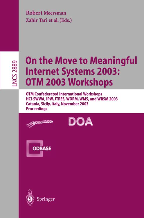 Produktbild: On The Move to Meaningful Internet Systems 2003: OTM 2003 Workshops