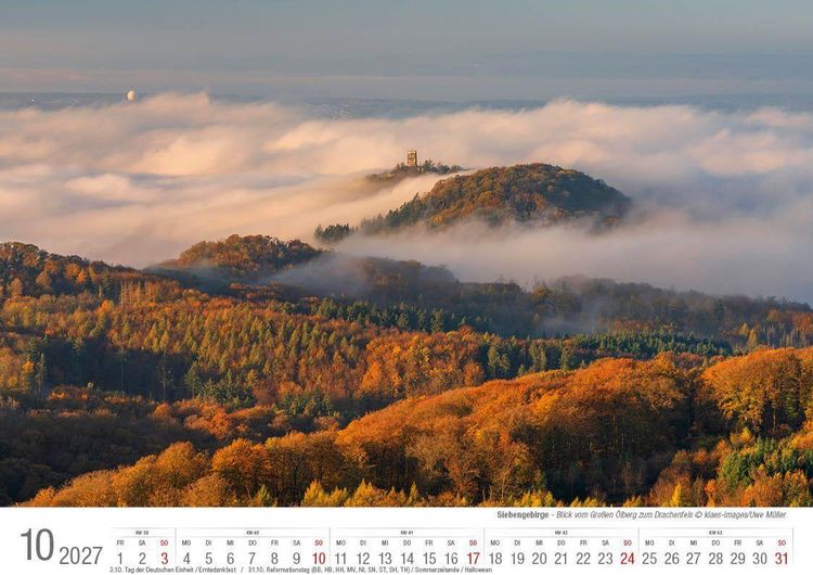 Produktbild: Siebengebirge 2027 Bildkalender A4 quer, spiralgebunden
