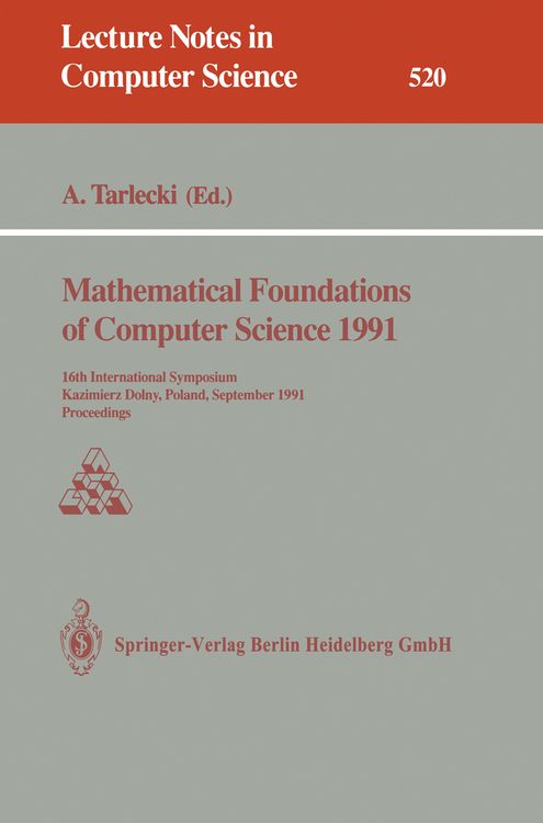 Produktbild: Mathematical Foundations of Computer Science 1991