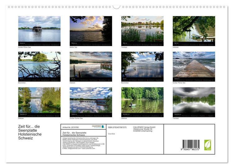 Produktbild: Zeit f&uuml;r... die Seenplatte Holsteinische Schweiz (hochwertiger Premium Wandkalender 2026 DIN A2 quer), Kunstdruck in Hochglanz