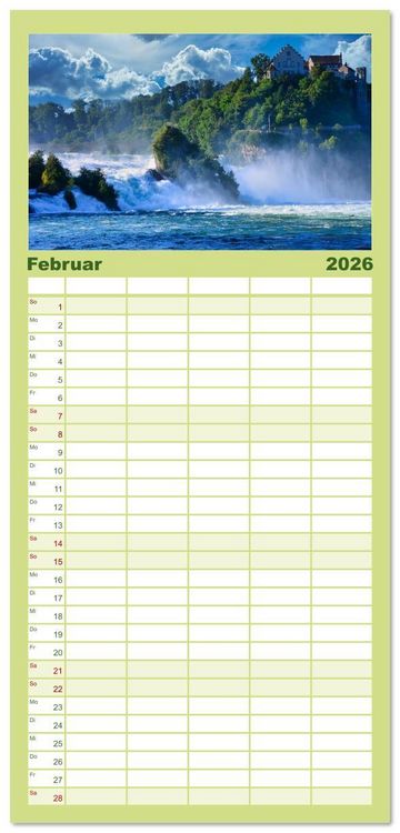 Produktbild: Familienplaner 2026 - Vater Rhein von der Quelle bis zur M&uuml;ndung mit 5 Spalten (Wandkalender, 21 x 45 cm) CALVENDO