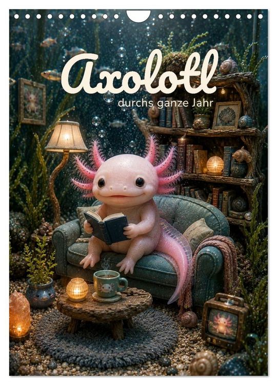 Produktbild: Axolotl durchs ganze Jahr (Wandkalender 2027 DIN A4 hoch), CALVENDO Monatskalender
