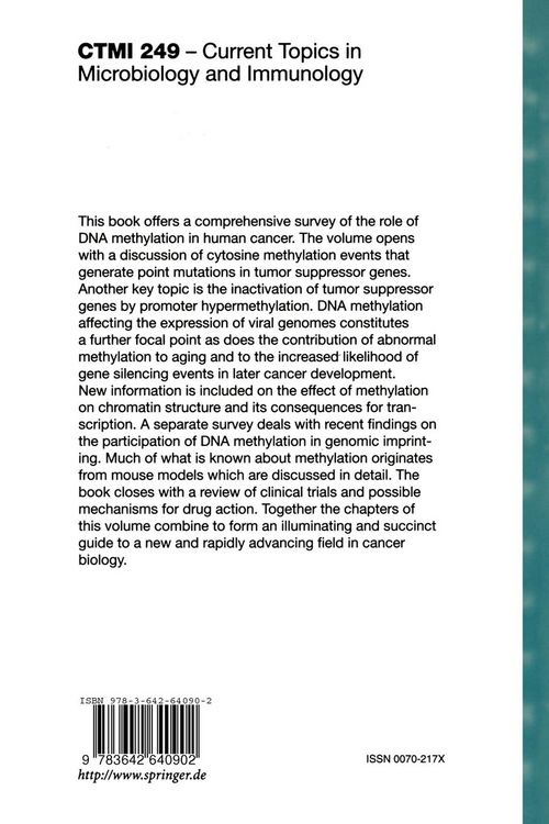 Produktbild: DNA Methylation and Cancer