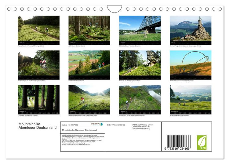 Produktbild: Mountainbike Abenteuer Deutschland (Wandkalender 2026 DIN A4 quer), CALVENDO Monatskalender