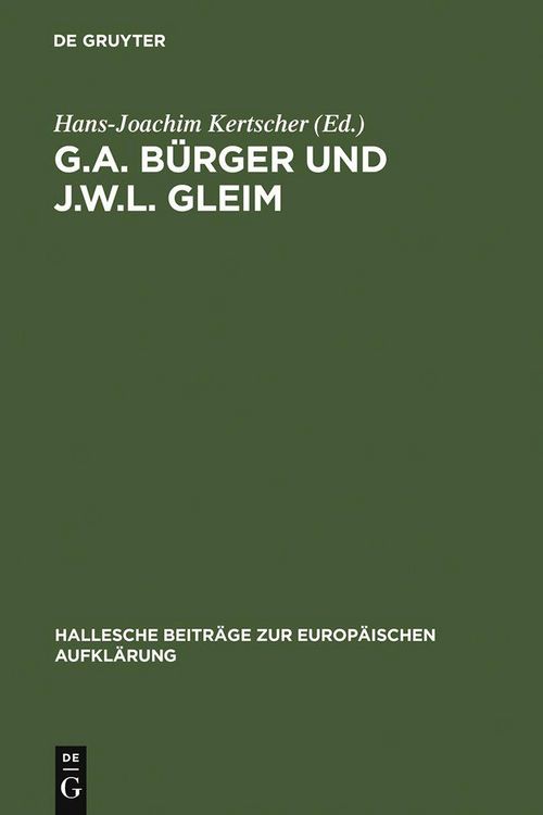 Produktbild: G.A. B&uuml;rger und J.W.L. Gleim