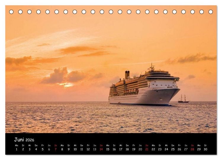 Produktbild: Kreuzfahrt erleben (Tischkalender 2026 DIN A5 quer), CALVENDO Monatskalender