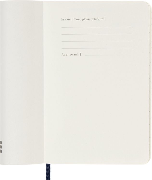 Produktbild: Moleskine 18 Monate Wochen Notizkalender 2026/2027, Pocket/A6, 1 Wo = 1 Seite, rechts linierte Seite, Weicher Einband, Saphir