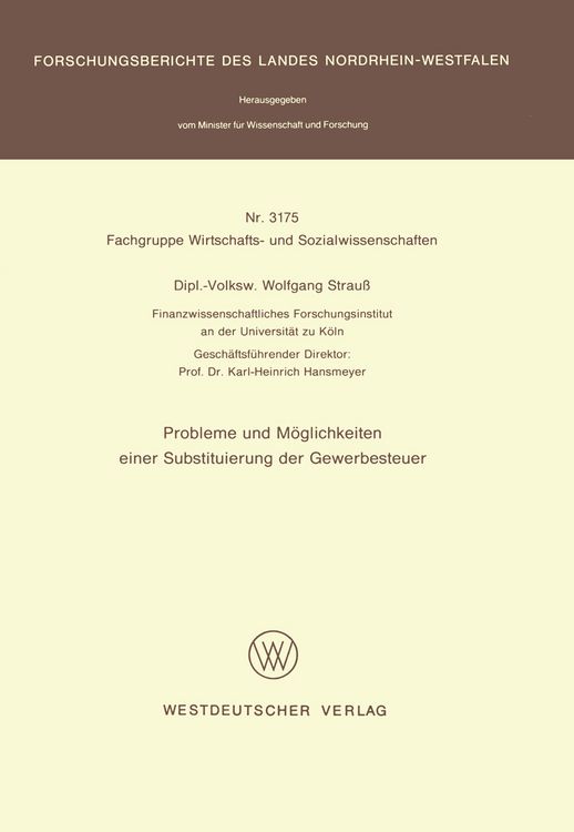 Produktbild: Probleme und M&ouml;glichkeiten einer Substituierung der Gewerbesteuer