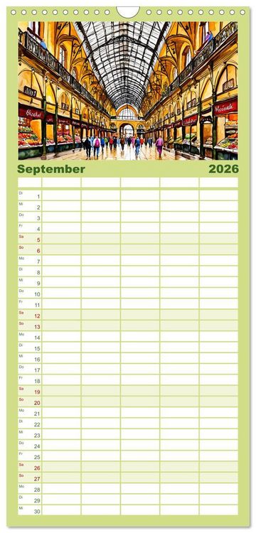 Produktbild: Familienplaner 2026 - Reise durch Ungarn mit 5 Spalten (Wandkalender, 21 x 45 cm) CALVENDO